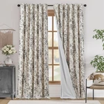 Jinchan Lined Linen Blend Floral Curtains 96" Blackout For Living Bedroom New. Price: $127.48.