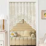 Newwpkira White Lace Arched Sheer Curtain Floral Embroidered Swag Val.... Price: $16.51.