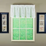 Today's Curtain Todays Willow Faux Linen Print Scallop Valance 18 Ecru New. Price: $45.12.