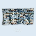 Deer Snow Village Valance Wintertime Scene Handcrafted Cabin Lodge Curtain New. Price: $24.94.