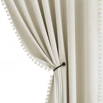 Treatmentex Pom Curtains For Bedroom Windows 84 Inch Energy Efficient The... New. Price: $107.99.