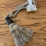 Large 10" Tassel Curtain Drapery Tieback Taupe Gold Ornate Hobby Lobby New. Price: $14.24.