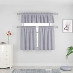 Upopo 3 Pieces Tier Curtains And Valance Set Grey Kitchen Window Over New. Price: $39.71.