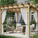Holidayideas White Outdoor Sheer Curtains For Patio Waterproof 4 Panels-linen New. Price: $56.26.