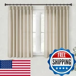 Olepangi Linen Pinch Pleated Curtains 45 Length 2 Panels For Living Room Be New. Price: $58.99.