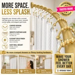 Curved Shower Curtain Rod 36.4-76IN Adjustable, Gold Round Open. Price: $38.88.