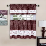 Achim Tier And Valance Window Curtain Set - 24"W X 58"L (pack Of 1), Burgundy New. Price: $23.99.