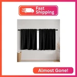 Koufall Black Small Curtains For Bathroom Windows Rod Pocket Storage Under Cabin New. Price: $26.54.