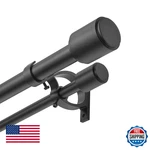 Kemmie 1" Window Treatment Curtain Rod With Cylindrical Cap Finials Double Drape New. Price: $98.66.