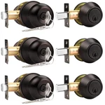 Probrico Oil Rubbed Bronze Door Knobs Single Cylinder Deadbolts Keyed Alike New. Price: $125.66.