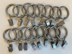 Curtain Rings With Clips Matte Silver Steel Fits 1" Rod Non-opening 18 Total Ct Used. Price: $12.00.