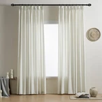Rutterllow Oatmeal Linen Drapes 108 Inches Long 2 Panels Light Filtering Earth Open. Price: $25.00.
