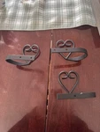 Wrought Iron Heart - Curtain Tie Backs Pair 4.5" Made Usa New. Price: $18.00.