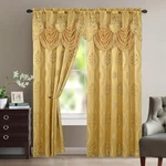Elegant Comfort Aurora Jacquard Look Curtain Panel Set With Attached Valance 54" New. Price: $35.59.