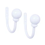 Kenney KN74809 Chelsea Ball End Steel Curtain Holdbacks For One Size, White New. Price: $21.99.