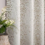 Taupe Geometric Curtains 84 Inches Long For Living Room 2 Panels 50% Blackout... New. Price: $60.04.