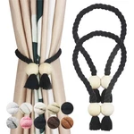 Porlau 2 Pack Black Magnetic Curtain Tiebacks Cotton Hand Woven New. Price: $11.04.