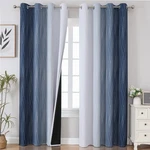 Estelar Textiler Navy Blue And Greyish White Blackout Curtains For Bedroom 84 New. Price: $34.63.