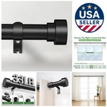 Sturdy Black Curtain Rods, 32-120 Inch Adjustable Heavy-duty Window Drapery New. Price: $71.99.