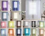 Addison Sheer Voile Window Curtain Solid Panels Rod Pocket - Set Of 2 New. Price: $7.99.