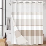 Nesphy No Hook Beige Shower Curtain With Snap Fabric Liner Set, Boho Striped New. Price: $62.05.