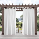 Set Of 2 (144"X54") Indoor/outdoor Solid Cabana Tab Top Curtain Panels White New. Price: $19.99.
