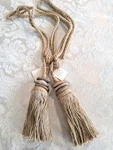 Pc. Pier 1 Imports, Curtain/chair Tieback -28" Spread W/ 8"TASSEL Hemp & Rock New. Price: $20.00.