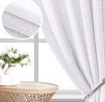 H.versailtex White Semi Sheer Curtains Linen Boho 96 Inches New. Price: $39.99.