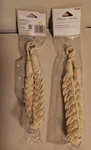 Curtain Macrame Tie Backs Set Of 2 Matching Cream Twist Cord Rope 18" Allen Roth New. Price: $5.50.