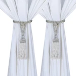 2 Pack Curtain Hand-woven Tiebacks Crystal Holdbacks Home Decorative (beige, New. Price: $24.99.