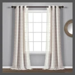 Of 2 Farmhouse Textured Grommet Sheer Window Curtain Panels - Lush New. Price: $24.99.