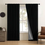 Cucraf 100% Blackout Back Tab And Rod Pocket Curtains 84 Inch Length 2 Panels Se New. Price: $30.80.