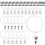 Curtain Rings With Clips, 24 Pack Metal Hooks For White New. Price: $19.23.