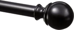 Adjustable Curtain Rods For Windows, Round Finials, 1-INCH Rod, 72" To 144", Bla New. Price: $54.90.