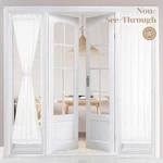 Homeideas Non-see-through French Curtains Set Of 2 For Front Door, Light Fi New. Price: $24.52.