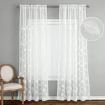 Vogol Semi-sheer Elegant Embroidered Solid White Rod Pocket Window Curtains/d... New. Price: $34.10.