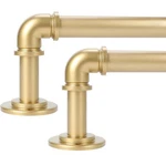 Olv 2 Pack Gold Industrial Curtain Rods For Windows 48 To 84 INCH(4 7 Feet... New. Price: $33.57.