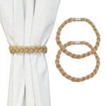 Hiastra Magnetic Jute Curtain Tiebacks, 2PCS Natural Decorative Handmade New. Price: $13.37.