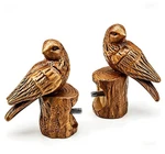 Ilaisihome Decorative Curtain Rod Finials, Pretty Polyresin Bird Wood Color. Price: $28.88.