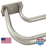 Hosmile Brushed Nickel Double Curtain Rods 84-120 Inch Wrap Around Design New. Price: $79.02.