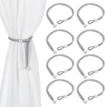 8PCS Ties For Drapes, Adjustable Rope Tiebacks, Silver Curtains New. Price: $15.96.