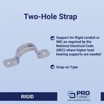 Sigma Electric 49834 Zinc Plated Steel 2-HOLE Imc/rigid Conduit Strap 1-1/2 In. New. Price: $6.57.