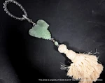 Ornate Large 20" Ivory Silk Curtain Tie-back Tassel W/ Jade Grapes & Crystals Used. Price: $45.90.