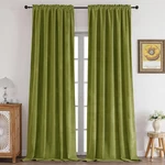 Cucraf Olive Green Velvet Blackout Curtains 63 Inches Long Thermal Insulated New. Price: $58.42.