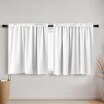 Koufall White Rod Pocket Blackout Tier Curtains 52X24" Short Window New. Price: $31.48.