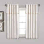 Lush Dcor Neutral Ivy Tassel Curtains Solid Color Window Panel Living Dining New. Price: $46.17.
