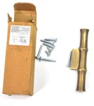 Hendel & Pull Handle 1.25" Center To Dark Brushed Brass Finish Open. Price: $34.99.