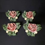 Curtain Drapery Tiebacks Cottage Vtg Novelty Roses Resin & Metal Floral Unique Used. Price: $69.00.