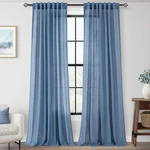 Jolilight Denim Blue Curtains For Living 52"W X 90"L (pack Of 2), New. Price: $56.90.