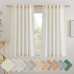 Nicetown Natural Linen Curtains 48" L, Rod Pocket & Back Tab, 2 Panels New. Price: $56.94.